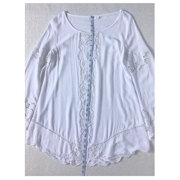 Lush Swim Cover Up Woman’s Size Medium Floral Pattern Cutouts Bell Sleeves - Picture 12 of 14